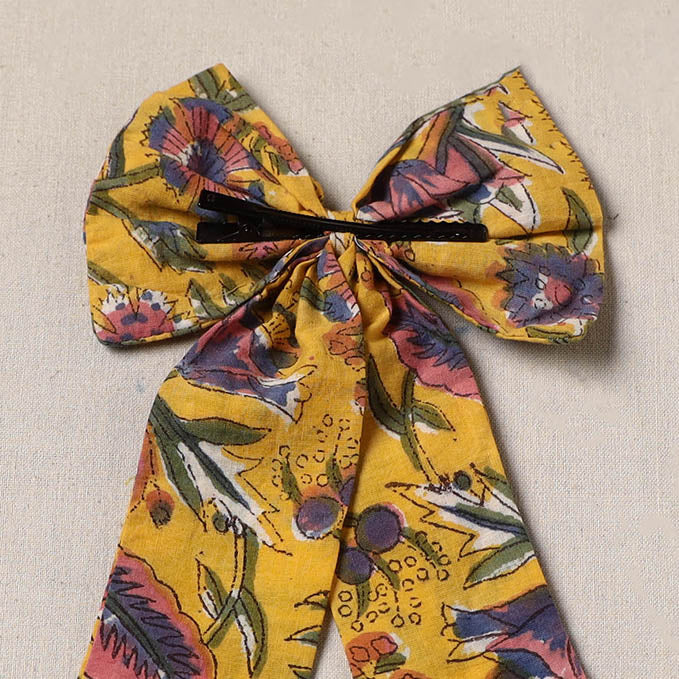Yellow - handmade women’s bow hair clip 97 - handcrafted