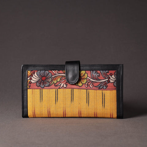 Yellow Handpainted Kalamkari Natural Dyed Cotton Clutch