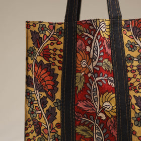 Yellow Handpainted Kalamkari Natural Dyed Cotton Shoulder Bag 