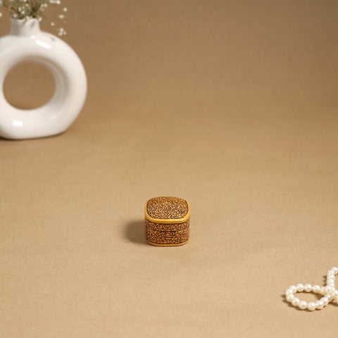 Yellow - handpainted paper mache multipurpose box 03