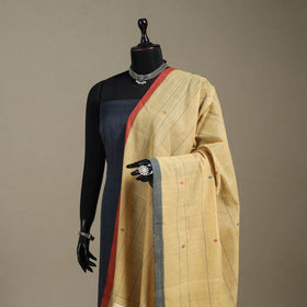 Peach - handspun handloom buti natural dyed cotton