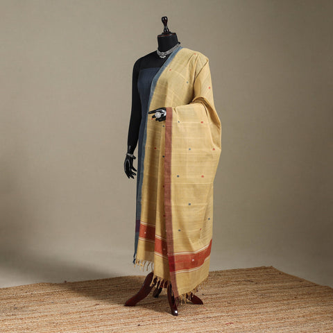 Peach - handspun handloom buti natural dyed cotton