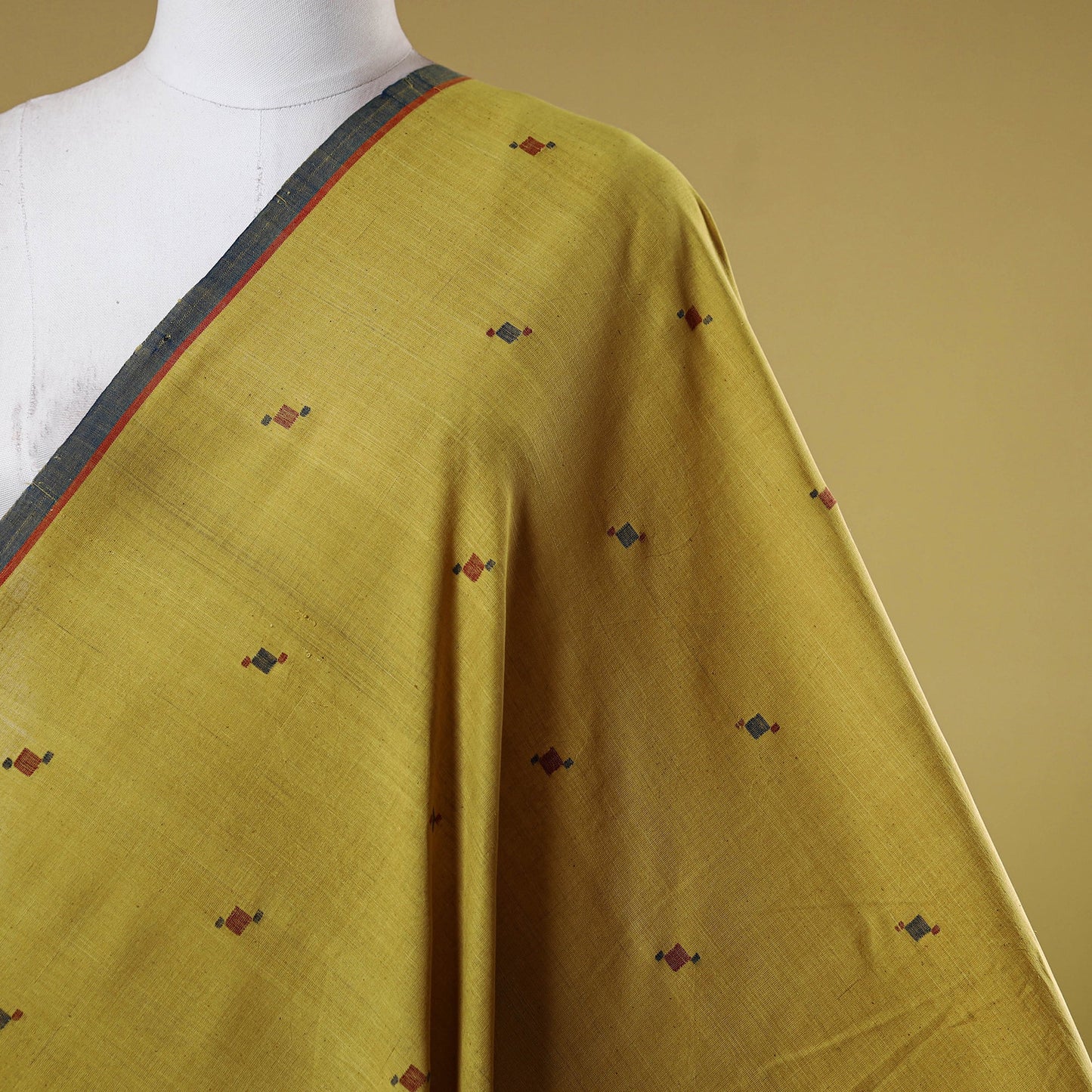 Yellow - handspun handloom natural dyed cotton buti