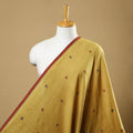 Yellow Handspun Handloom Natural Dyed Cotton Jamdani Fabric
