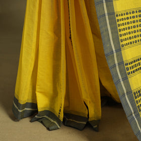 Yellow - handwoven cotton begumpuri saree 07 - handcrafted