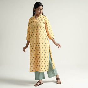 Buy Mangalagiri Block Printed Cotton Kurta with Palazzo Set Online at iTokri.com