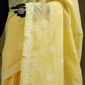 Heavy hand embroidered terivoile cotton lucknow chikan