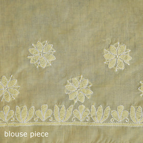 Heavy hand embroidered terivoile cotton lucknow chikan