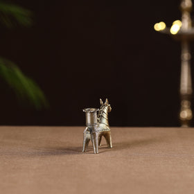 Horse - tribal odisha dokra handmade candle stand 08