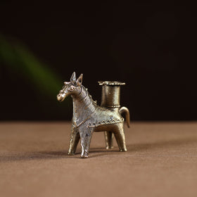 Horse - tribal odisha dokra handmade candle stand 08