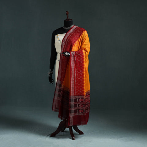 Ikat handloom cotton sambalpuri dupatta 01 - handcrafted