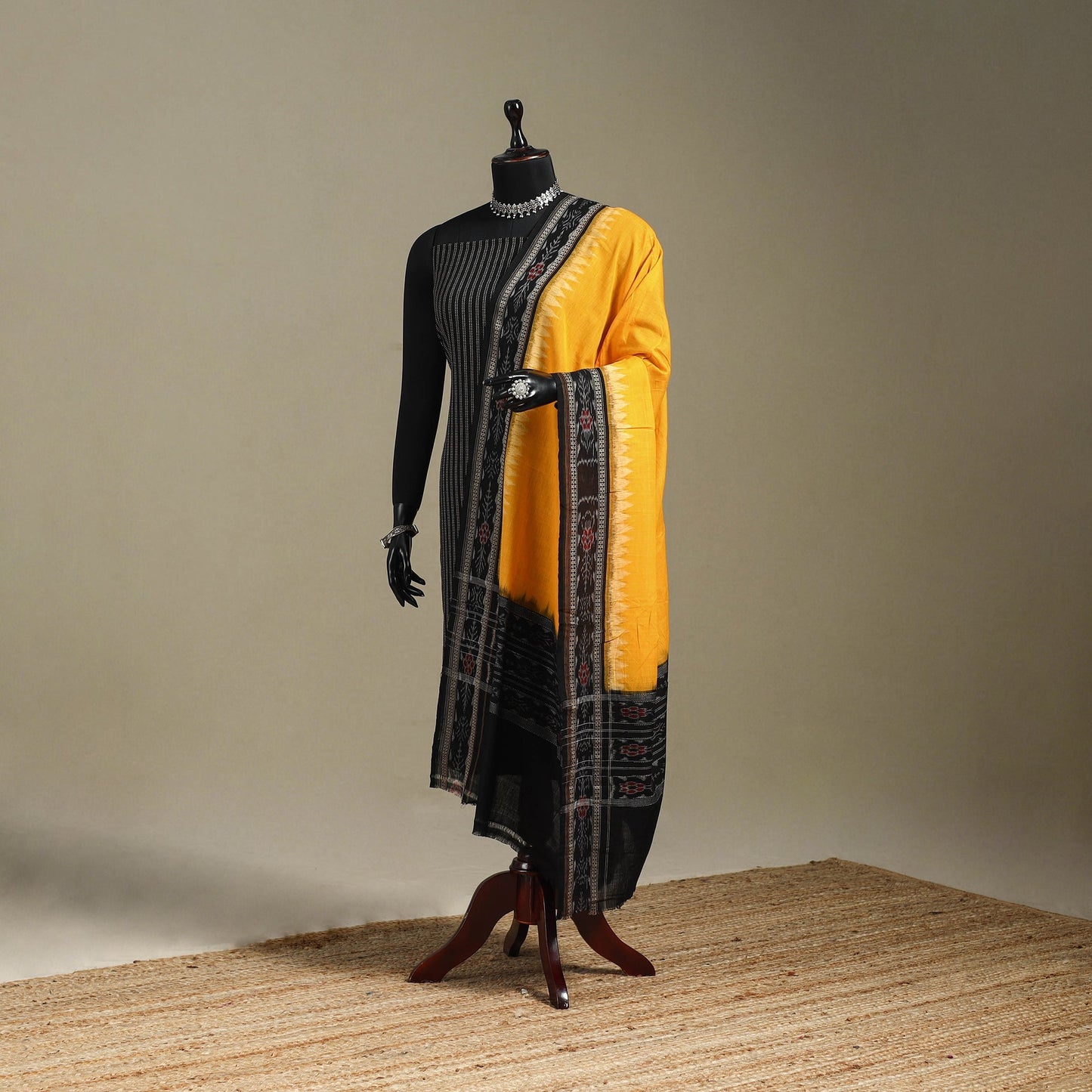 Orange - ikat handloom cotton sambalpuri dupatta 37