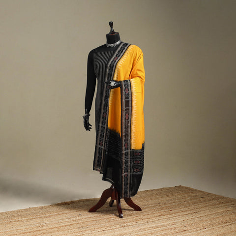 Orange - ikat handloom cotton sambalpuri dupatta 37
