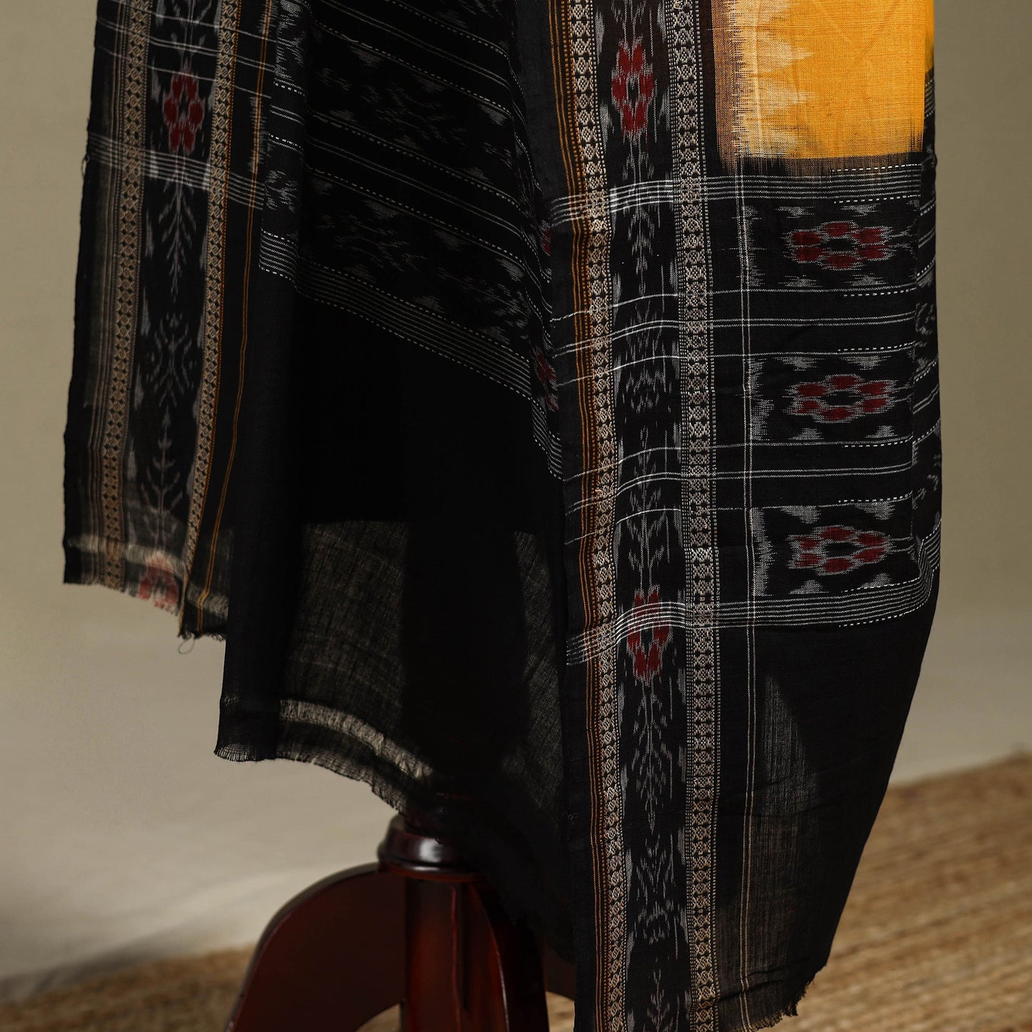 Orange - ikat handloom cotton sambalpuri dupatta 37