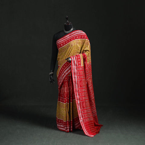 Ikat handloom cotton sambalpuri saree 03 - handcrafted