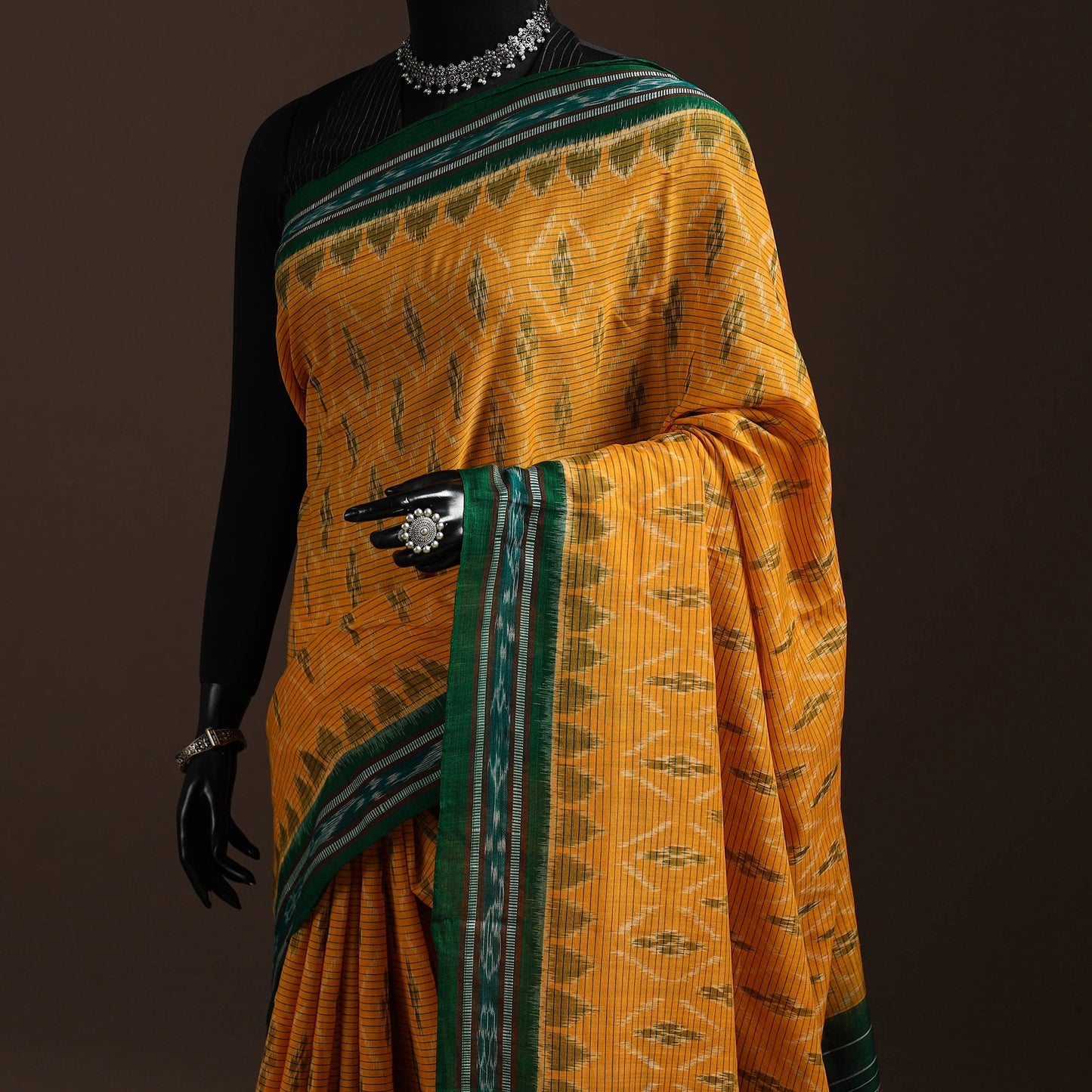 Ikat handloom cotton sambalpuri saree 22 - handcrafted