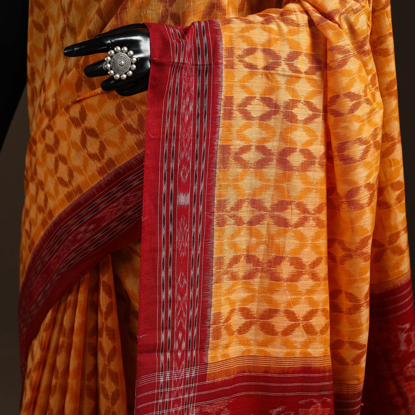 Ikat handloom cotton sambalpuri saree 31 - handcrafted