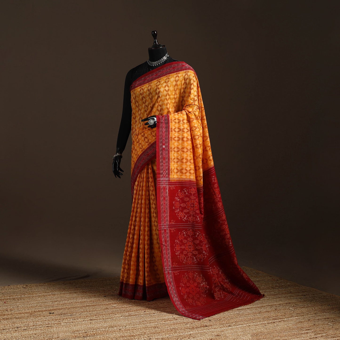 Ikat handloom cotton sambalpuri saree 31 - handcrafted