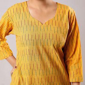  iTokri Casuals - Ikat Weave Cotton Long Kurta 