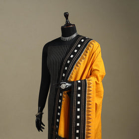 Yellow - ikat weave cotton sambalpuri dupatta 32