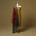Jacquard cotton 2pc unstitched dress material with earrings
