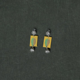 Jacquard cotton 2pc unstitched dress material with earrings
