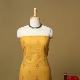 Jacquard cotton 2pc unstitched dress material with earrings