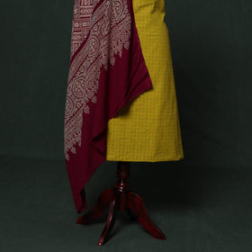 Jacquard cotton 2pc unstitched dress material with earrings