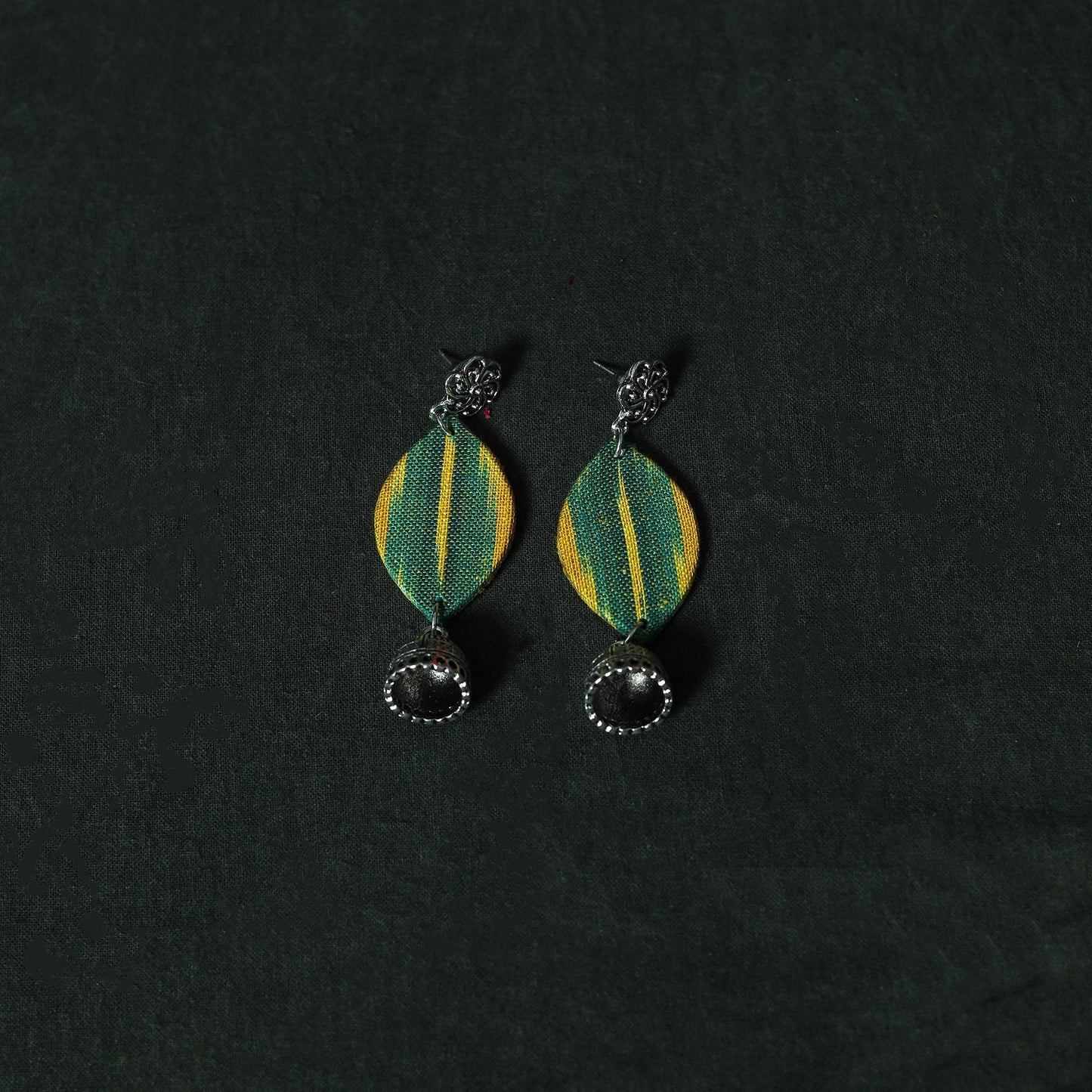 Jacquard cotton 2pc unstitched dress material with earrings