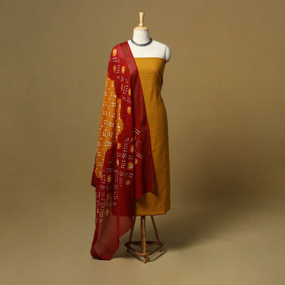 Jacquard cotton 2pc unstitched dress material with earrings
