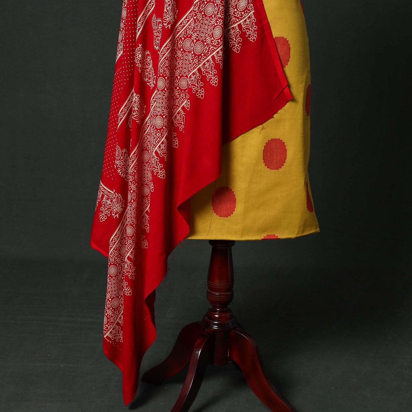 Jacquard cotton 2pc unstitched dress material with earrings