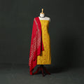 Jacquard cotton 2pc unstitched dress material with earrings