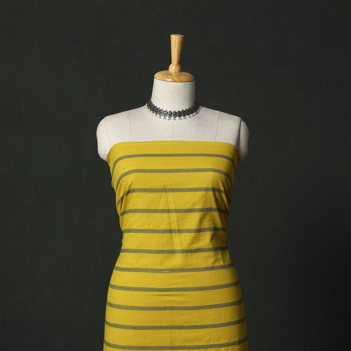 Jacquard cotton 2pc unstitched dress material with earrings