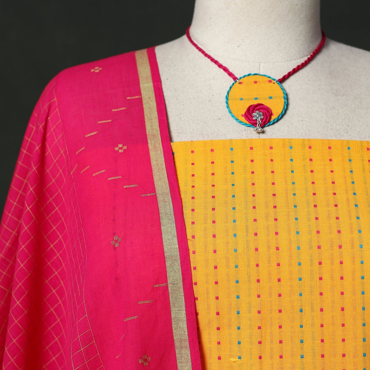 Jacquard cotton 2pc unstitched dress material