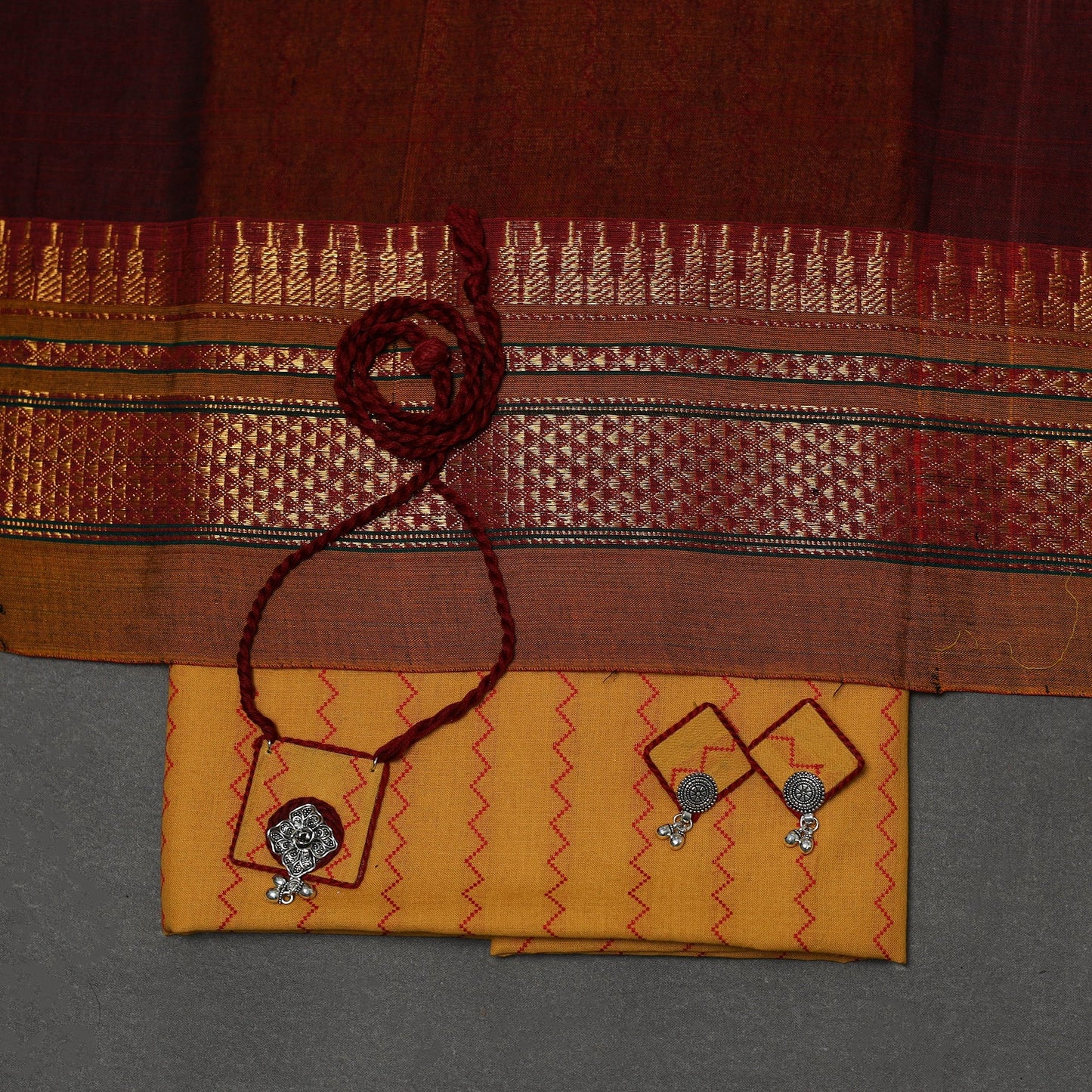 Jacquard cotton 2pc unstitched dress material