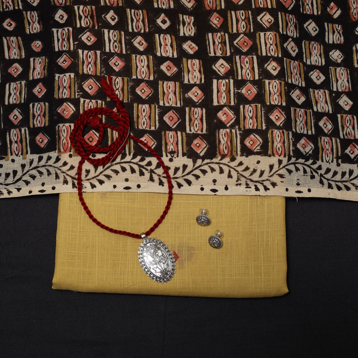 Jacquard cotton 2pc unstitched dress material