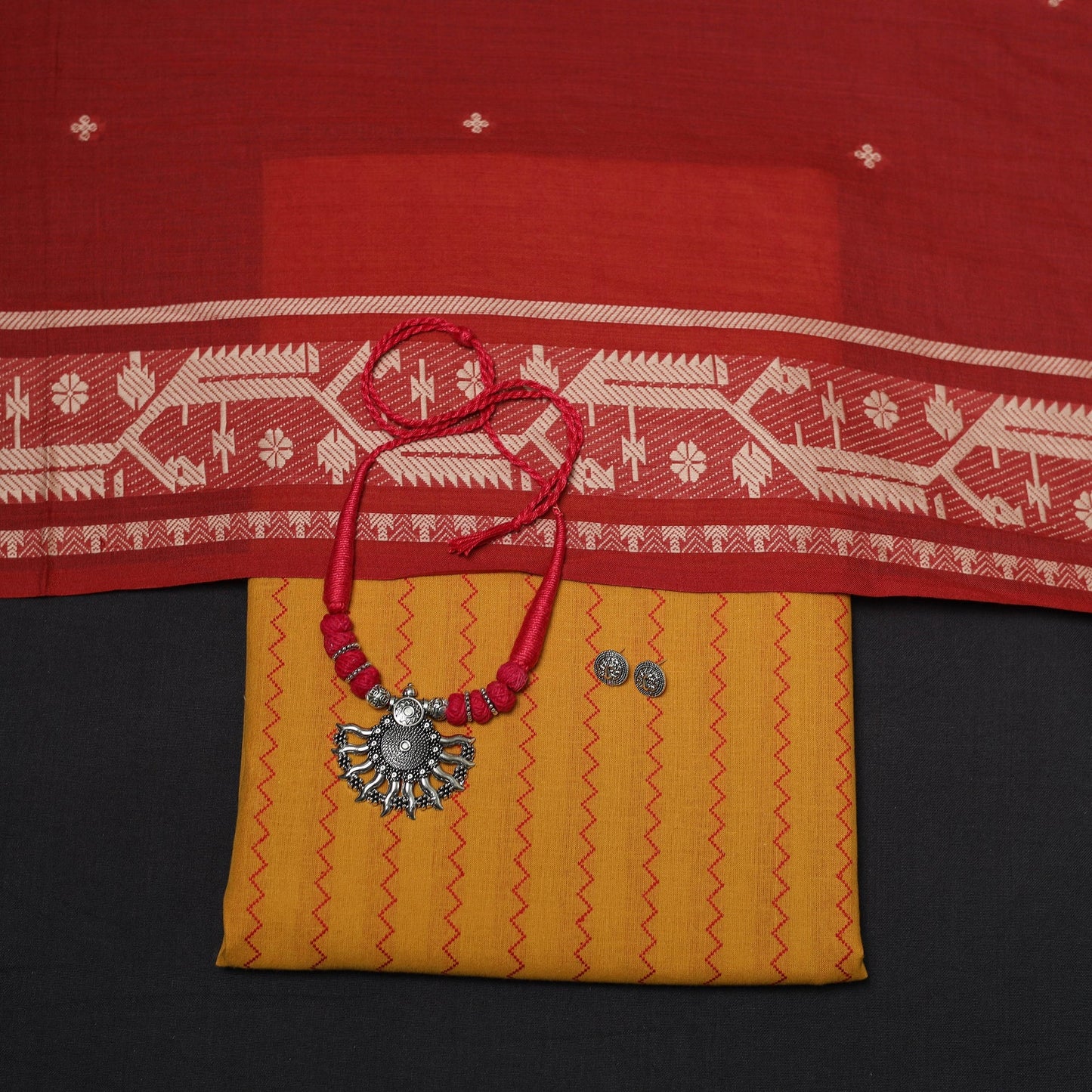 Jacquard cotton 2pc unstitched dress material