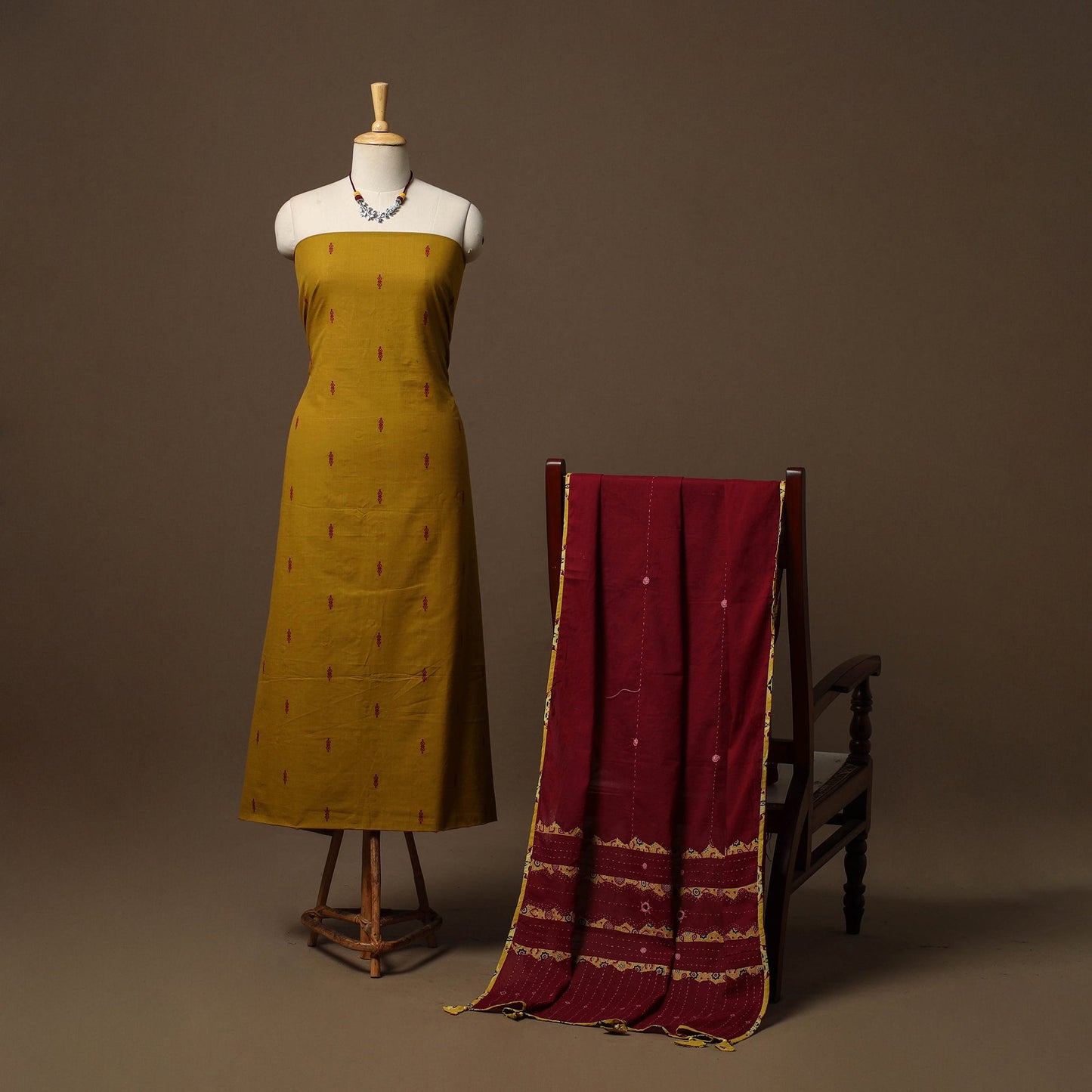 Jacquard cotton 2pc unstitched dress material