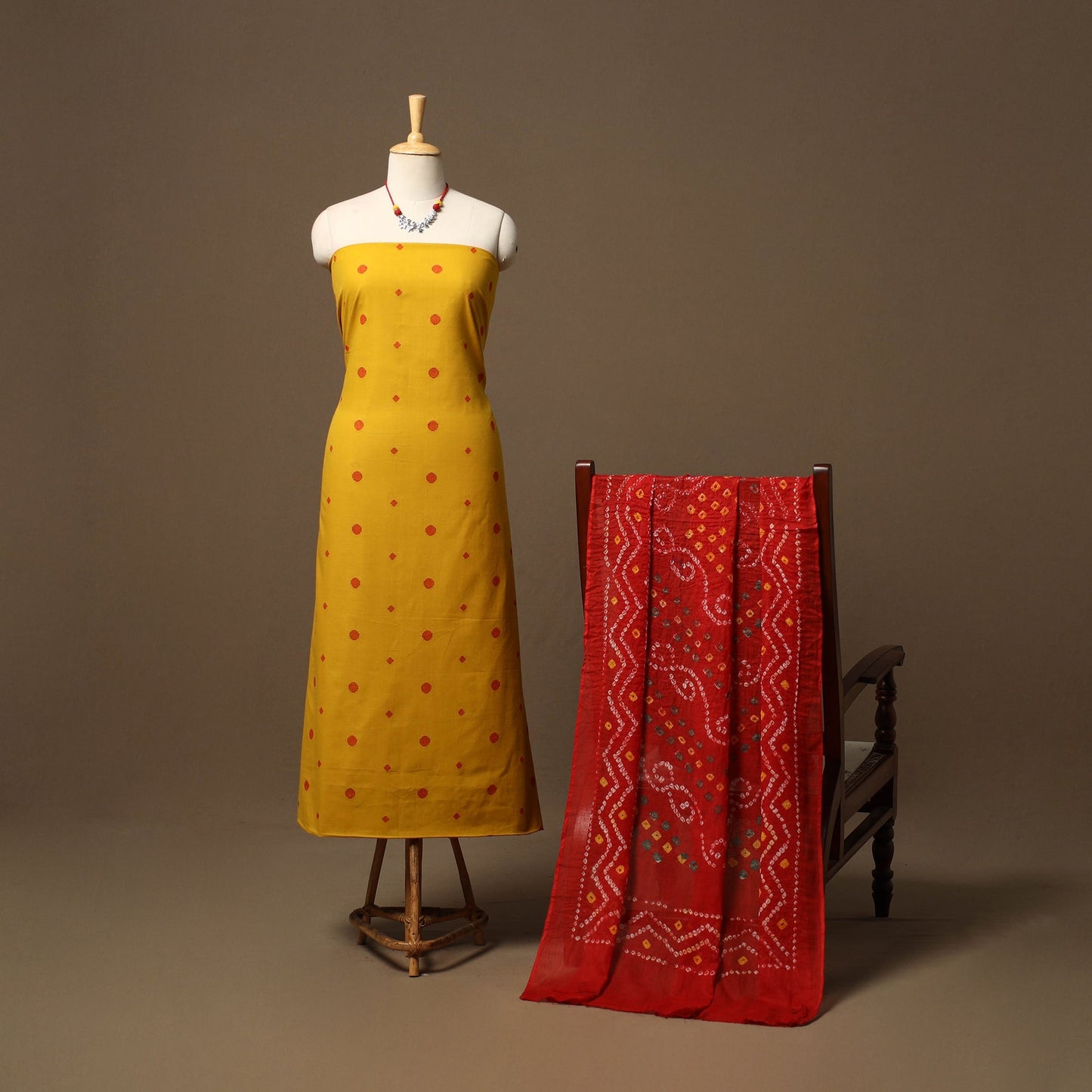 Jacquard cotton 2pc unstitched dress material