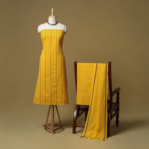 Jacquard cotton 3pc unstitched dress material 107