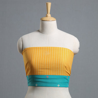 Yellow - jacquard cotton blouse piece 02 - handcrafted