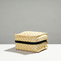  Yellow Jacquard Cotton Fabric 4 Pockets Jewelry Bag 
