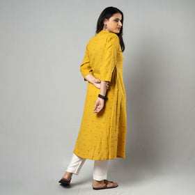 Buy Jacquard Cotton A-Line Kurta for Women