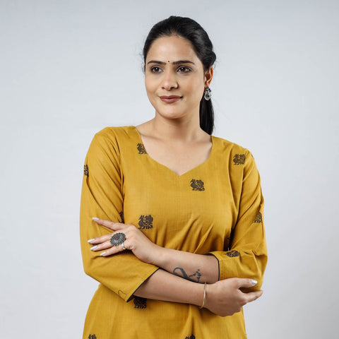  Jacquard Cotton Long Kurta for Women