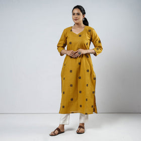  Jacquard Cotton Long Kurta for Women