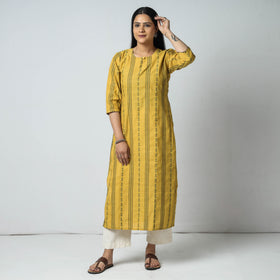 Buy Jacquard Cotton Long kurta for Women