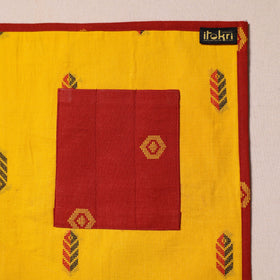 Yellow Jacquard Cotton Table Mat With Pocket