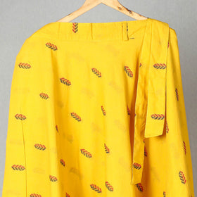 Yellow - jacquard cotton wrap around skirt 06 - handcrafted