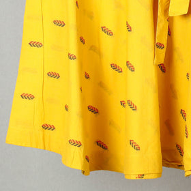 Yellow - jacquard cotton wrap around skirt 06 - handcrafted