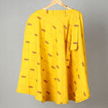 Yellow - jacquard cotton wrap around skirt 06 - handcrafted